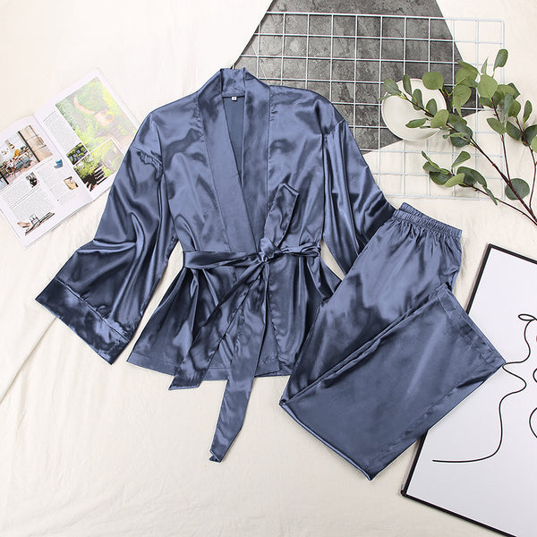 Soraya Luxury Satin Silk Robe Set image 5