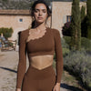 Slant Shoulder Hollow-out Irregular Long Sleeve image 4