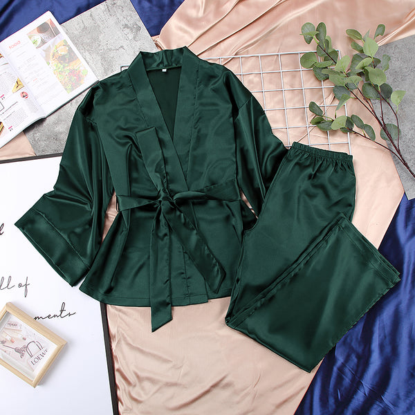 Soraya Luxury Satin Silk Robe Set image 7
