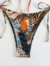 Zebra Stripe Print Strapless Tie Front Bikini Set image 2