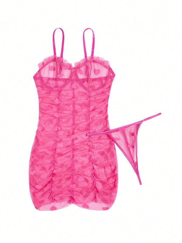 Lace Lullaby Heart Mesh Dress & Thong image 6