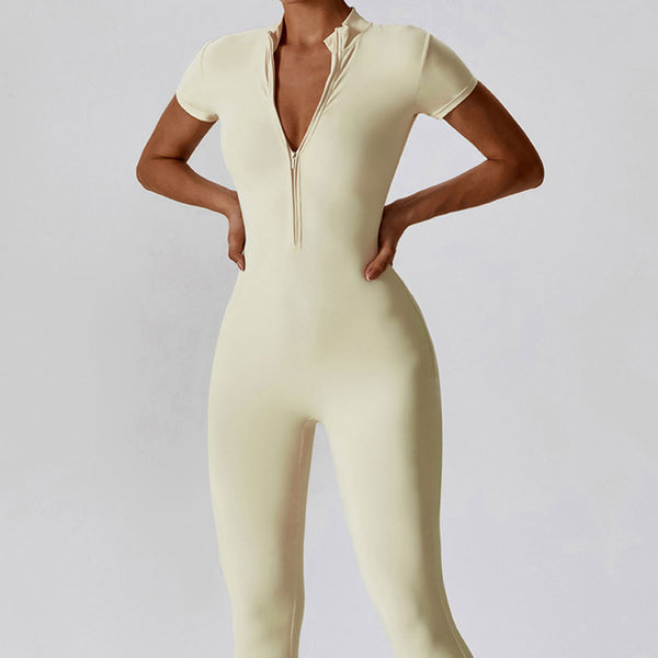 Zipper Short Sleeve Jumpsuit image 4