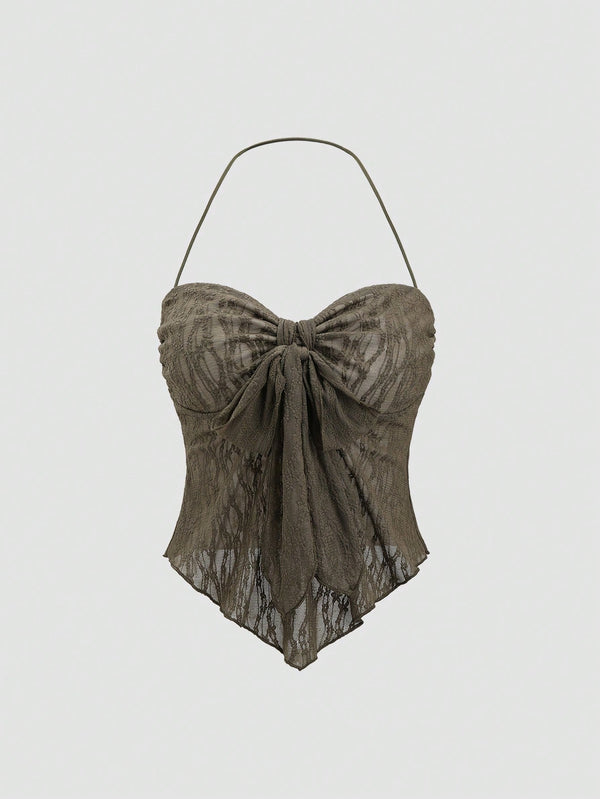 Soraya Leopard Tie Mesh Top image 5