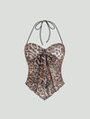 Soraya Leopard Tie Mesh Top image 0