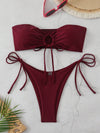 Drawstring Bandeau Bikini Set image 19