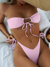 Drawstring Bandeau Bikini Set image 16