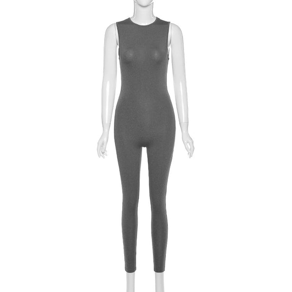  Solid Skinny Sleeveless Jumpsuit image 5