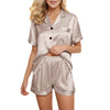 Silk Satin Pajamas Set Two-Pieceimage 1