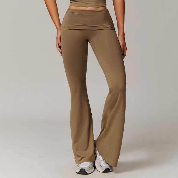 Pleated-Fold High Waist Flare Pants image 0