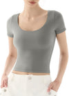 Scoop Neck Short Sleeve T Shirt Slim Fit image 5