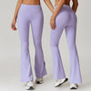  High Waist Yoga Micro Stretch Wide Leg Flare Pants with Bra image 0