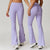  High Waist Yoga Micro Stretch Wide Leg Flare Pants with Bra image 0
