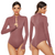 Long Sleeve Ribbed Zip Up Bodysuit image 0