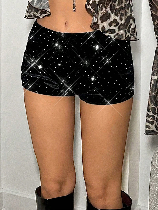 Cheetah Print Low Rise Sequin Shorts image 7