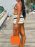 Striped Hem Halter Neck Knitted Top And Knitted Shorts Set image 0