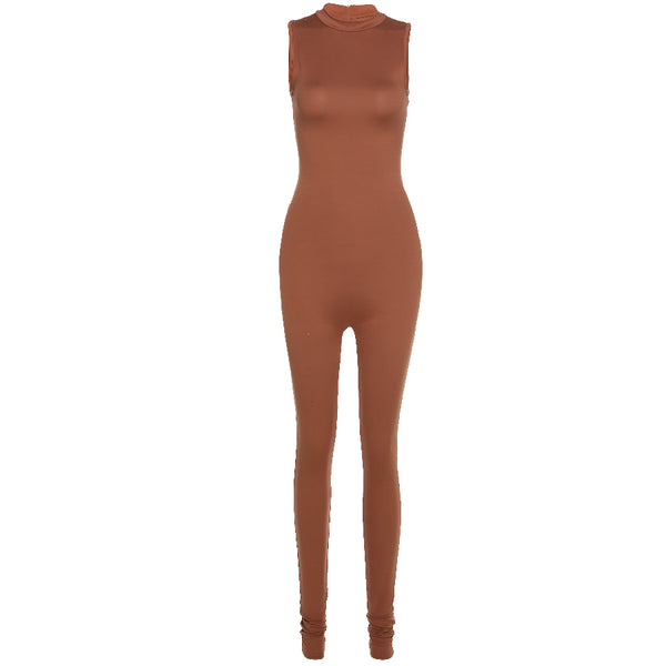  Solid Skinny Sleeveless Jumpsuit image 3