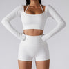 Seamless Ribbed Long Sleeve Crop Top image 1