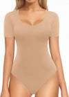 Double Lined Long Sleeve Thong Bodysuit Top image 6