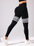 Black Striped Ruched Waist Leggings image 0