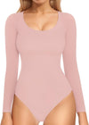 Double Lined Long Sleeve Thong Bodysuit Top image 1