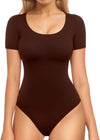 Double Lined Long Sleeve Thong Bodysuit Top image 13