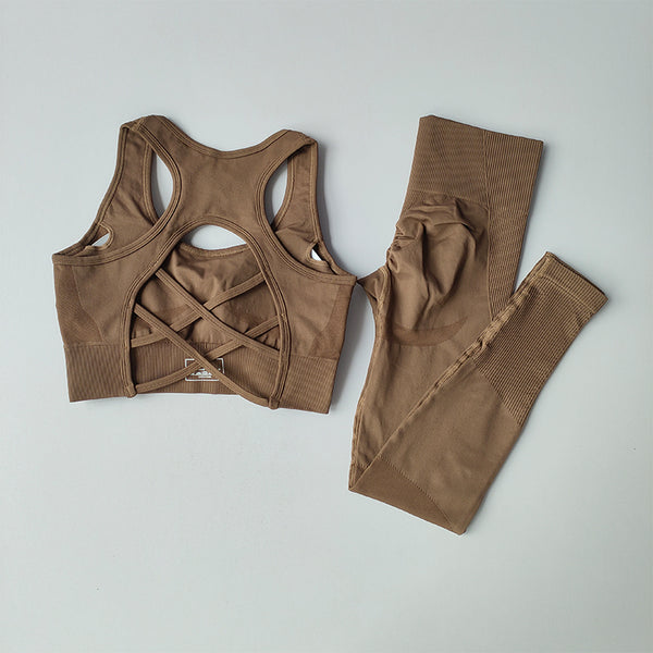 2PC Sports Bra and Leggings Yoga Set image 4