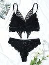 Butterfly Embroidery Floral Lace Bra & Panty Set image 3