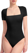 Square Neck Short Sleeve Bodysuitimage 11