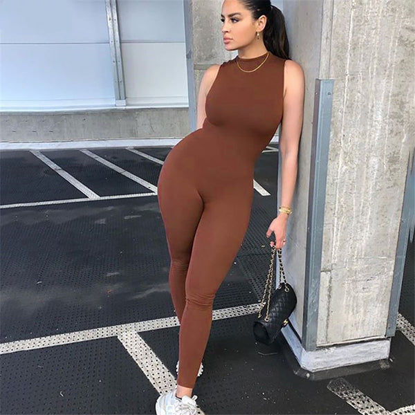  Solid Skinny Sleeveless Jumpsuit image 8