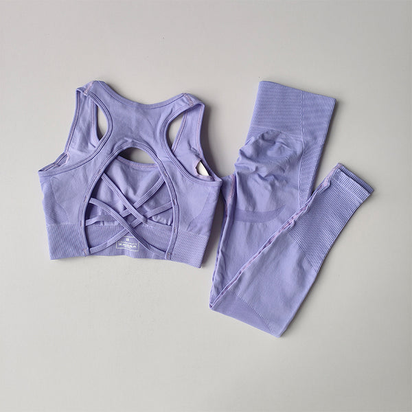 2PC Sports Bra and Leggings Yoga Set image 3