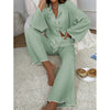 Two-Piece Satin Suit V-Neck Long Sleeve Pants image 12