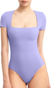 Square Neck Short Sleeve Bodysuitimage 6