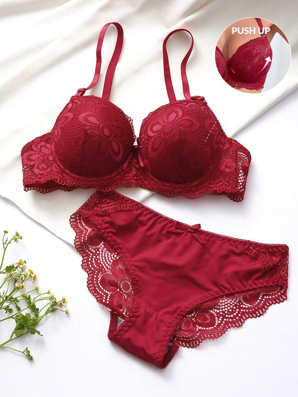 Nude Floral Lingerie Set image 11