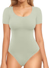 Double Lined Long Sleeve Thong Bodysuit Top image 14