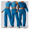 Crop Top Crewneck Sweatshirt and Flare Jogger Workout Set image 13