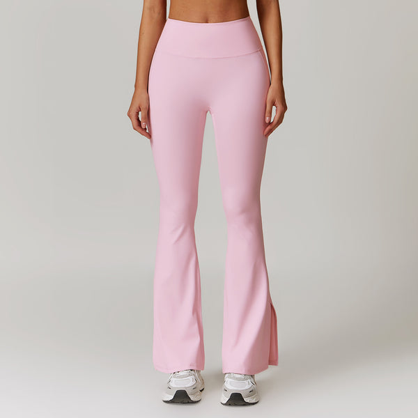  High Waist Yoga Micro Stretch Wide Leg Flare Pants with Bra image 2