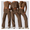 Crop Top Crewneck Sweatshirt and Flare Jogger Workout Set image 11