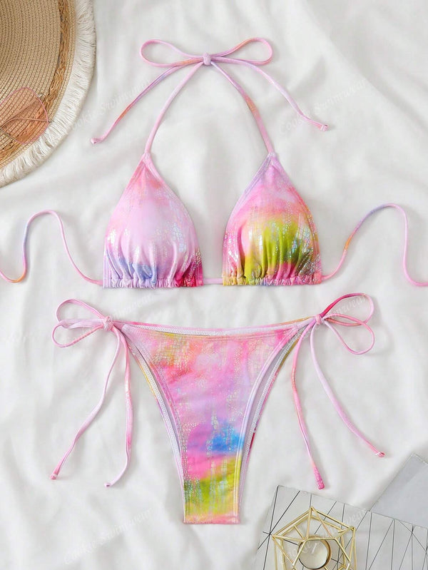 Tribal Animal Pattern Bikini With Triangle Strap image 7