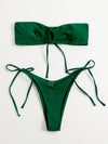 Drawstring Bandeau Bikini Set image 8