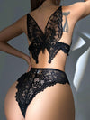 Butterfly Embroidery Floral Lace Bra & Panty Set image 0