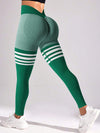Black Striped Ruched Waist Leggings image 12