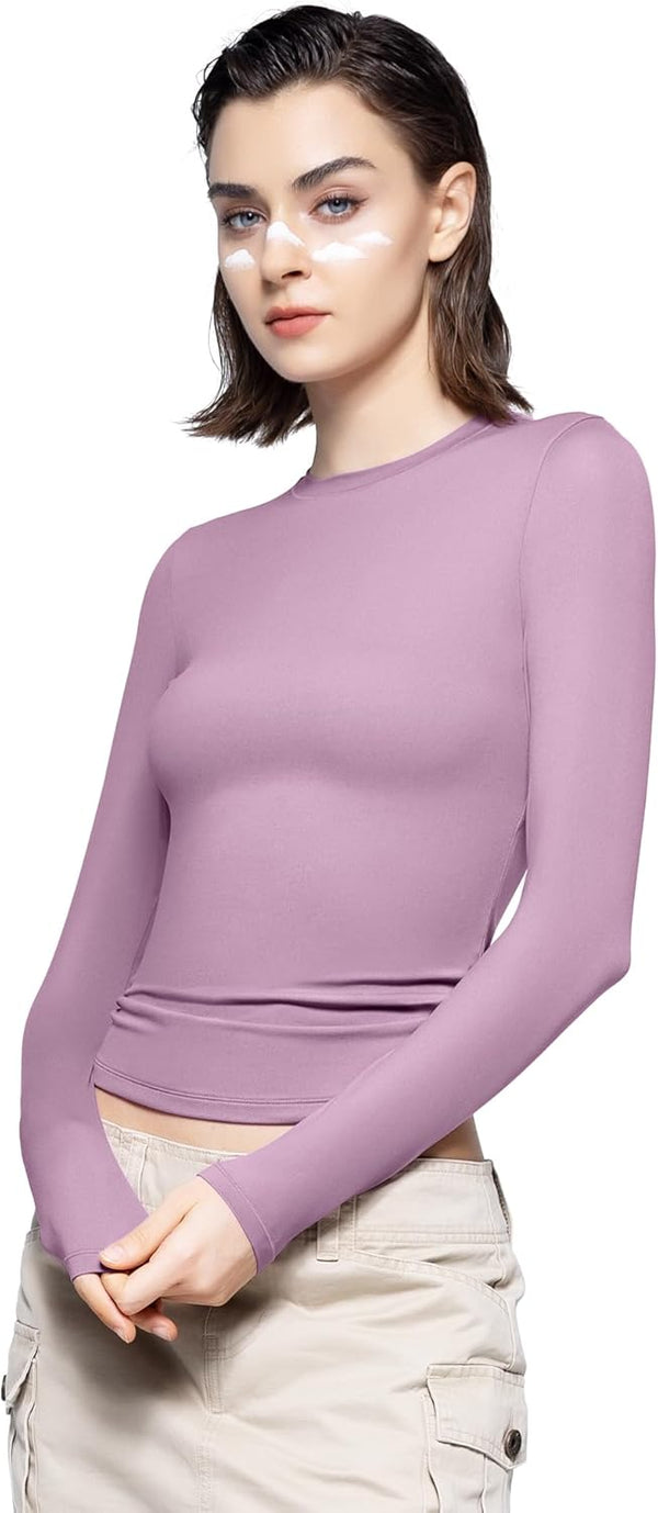 Long Sleeve T Shirts Crew Neck Slim Fit Top image 11
