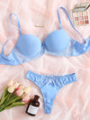 Contrast Lace Super Push Up Bra & Panty Lingerie Set image 4