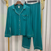 Satin Modal Long Sleeve Pajama Set image 6