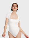 Square Neck Short Sleeve Bodysuitimage 3