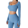 Seamless Ribbed Long Sleeve Crop Top image 9