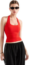Halter Tank Tops Double Lined Backless Tops image 16