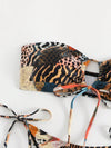 Zebra Stripe Print Strapless Tie Front Bikini Set image 4