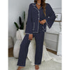 Two-Piece Satin Suit V-Neck Long Sleeve Pants image 4