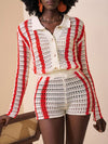  Festival Cardigan and High Waist Shorts Set image 2